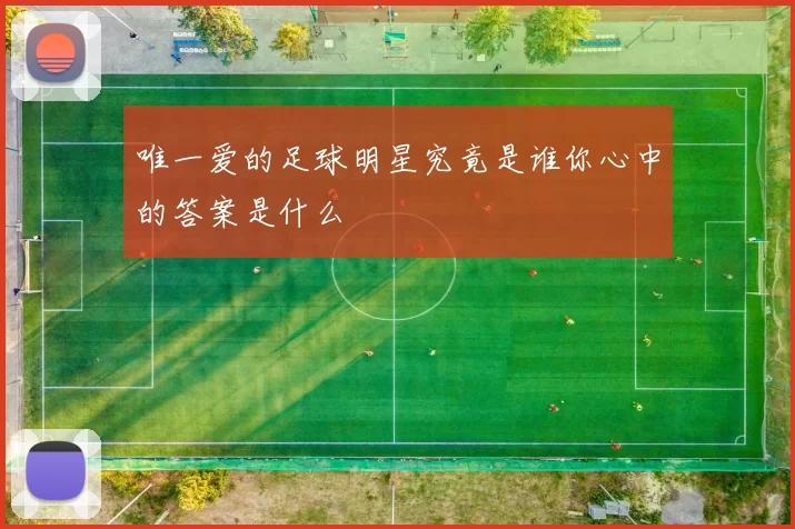 唯一爱的足球明星究竟是谁你心中的答案是什么